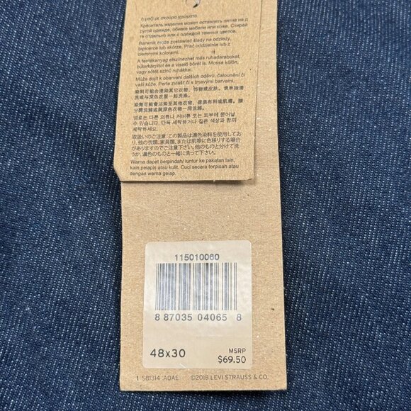Levi's 501 Straight Leg Button Fly Blue Dark Wash Denim Size 48x30 NWT - Picture 12 of 12
